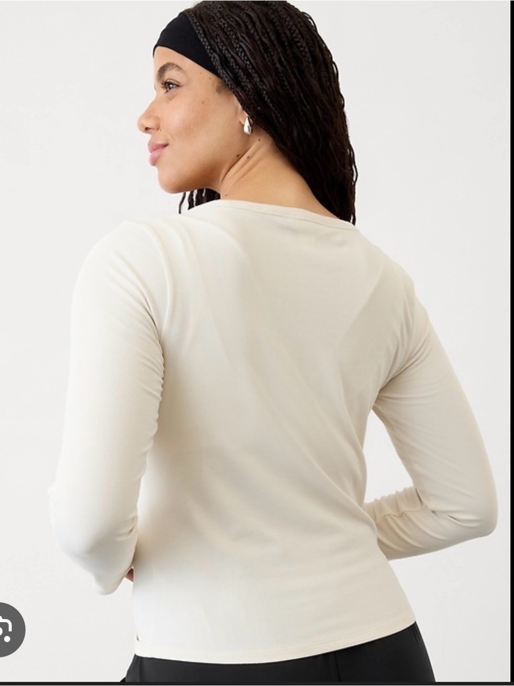 LIKE NEW ATHLETA Signature Rib Square Neck Top in White - Picture 2 of 4